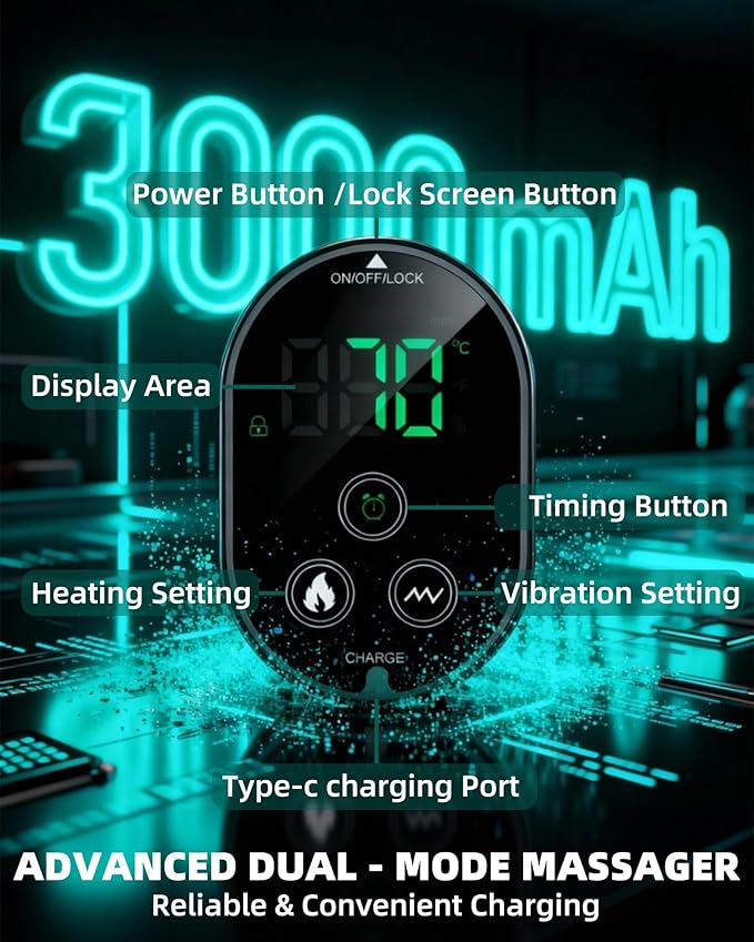 2in1 Foot and Ankle Massager with Heat and Vibration. Foot Renew. Cordless Ankle Massager for Circulation and Pain Relief Suitable for Neuropathy and Muscle Fatigue. Gifts for Dad Mom Men Women（1pc）