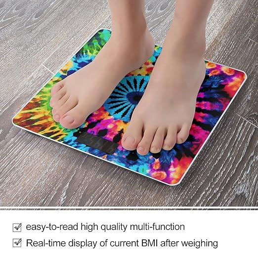 Exotic Tribe Tie Dye Style Scale for Body Weight Smart Scales Digital Bathroom Scale High Precision Weighing Scales with Large Display Weighing Machine for People