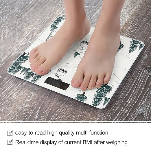 Ski Lift with Fir Tree Scale for Body Weight Digital Bathroom Scale Accurate Smart Weight Scales with Large Display Weighing Machine High Precision Scales