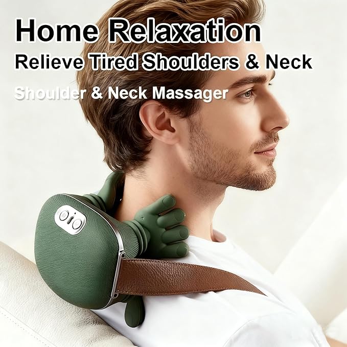 Shoulder and Neck Massager Bionic Heated Massager Neck Massager with Fingers 4D Kneading Massage Simulates a Real Palm Massage for Comfort Relax Muscle Tension