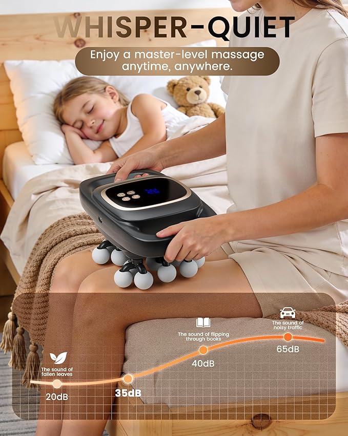 16 Head Massage Gun Deep Tissue Back Massager with 3 Modes &amp 30 ntensity Levels Professional Percussion Muscle Gun for Legs Back Ideal for Home Gym and Office Use Grey
