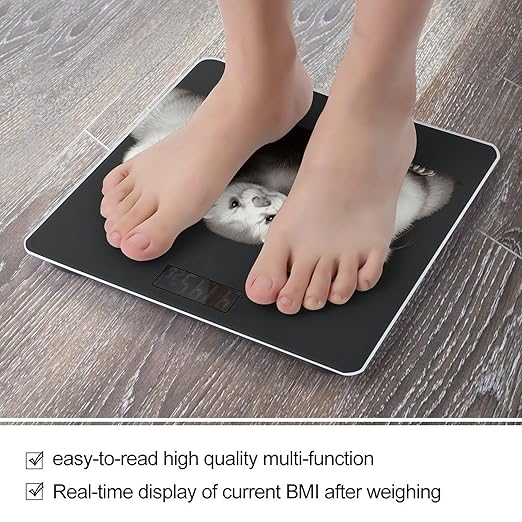 Digital Bathroom Scale for Body Weight Scale with Bright LCD Display High Accuracy Step-On Technology Auto On/Off Ferrets Digital Scales 400 Lbs /180kg
