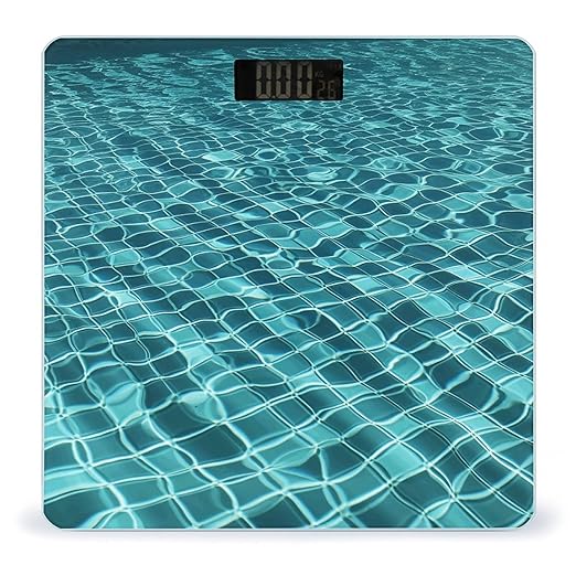 Swimming Pool Water Scale for Body Weight Highly Accurate Digital Bathroom Scale Sturdy Tempered Glass Weighing Scales with LCD Display Fashion Body Fat Smart Scales 400lb