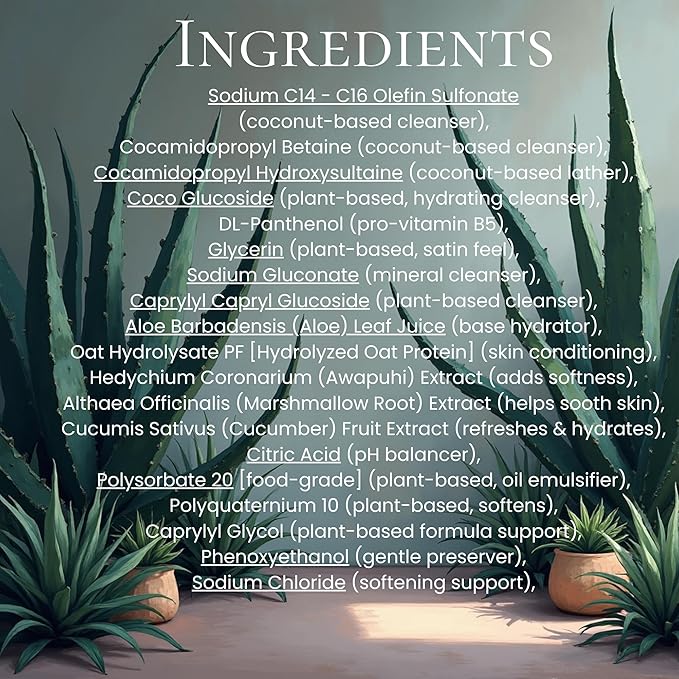 Rustic Strength Nourish Botanicals Aloe Vera Body Wash Unscented 16 oz