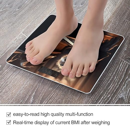 Digital Bathroom Scale for Body Weight Scale with Bright LCD Display High Accuracy Step-On Technology Auto On/Off Owl Plays Piano Digital Scales 400 Lbs /180kg