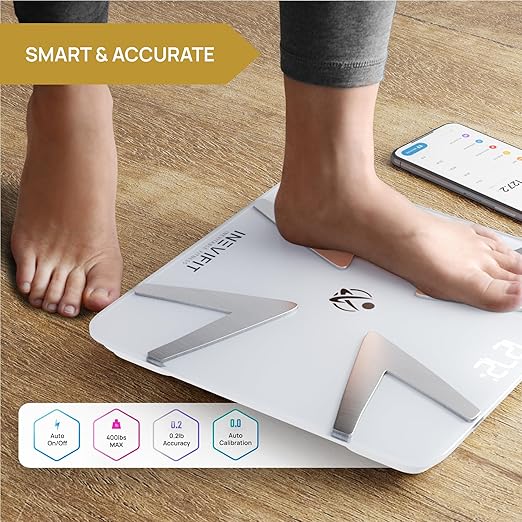 INEVIFIT SMART Body Fat Scale Highly Accurate Bluetooth Digital Bathroom Body Composition Analyzer Measures Weight Body Fat Water Muscle BMI Visceral Fat &amp Bone Mass for Unlimited Users