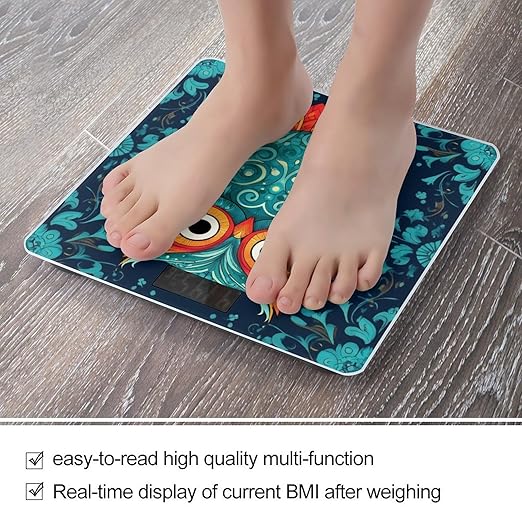 Women's Fashion Automatic Switch Digital Bathroom Weighing Scale Smart Scale Ethnic Owl