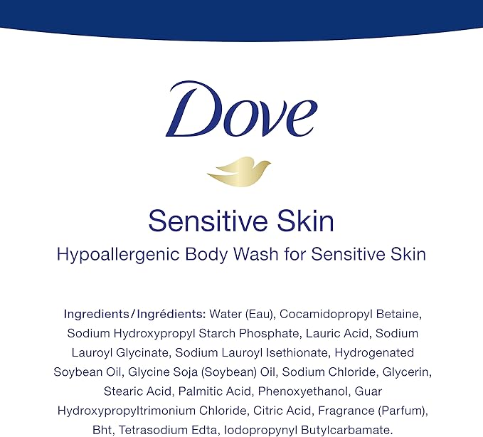 Dove Body Wash with Pump With Skin Natural Nourishers Sensitive Skin For Instantly Soft Skin And Lasting Nourishment 1 l-fragrance-free