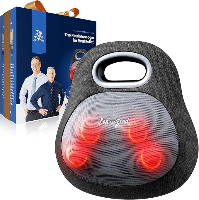 BOB AND BRAD Cordless Back and Neck Massager with Heat FSA Eligible HSA 4D Shiatsu Massage Pillow for Pain Relief Deep Tissue 6H Battery Gift for Stress Relief at Home Office &amp Car