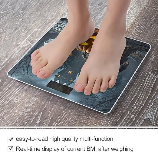 Ghost Jack-O'-Lantern Funny Puppet Bathroom Scale Digital Weight Scale Precision 400 Lbs Weighing Scales Large with LCD Backlight Display BMI Measures