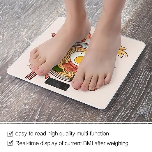 Delicious Sweet Ramen Bathroom Scale Weight Scale for Body WeightHighly Accurate Digital Weighing Machine Clear LED Display Digital Bathroom Body Scale 400lb/182kg