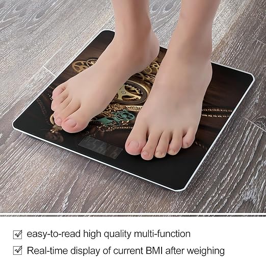 Steampunk Watches Keys and Chains Bathroom Scale for Body Weight 400 Lb Weight Scale with High Precision Sensors Tempered Glass Highly Accurate Digital Weighing Machine for People