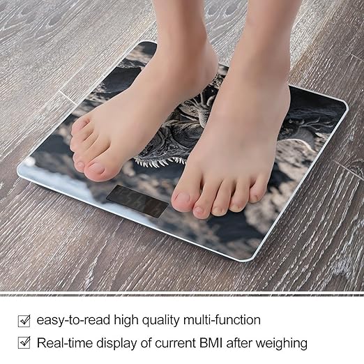 MarineIguana Scale for Body Weight Sturdy Tempered Glass Weighing Scales with LCD Display Accurate Digital Bathroom Scale Convenient Body Fat Smart Scales Easy Read