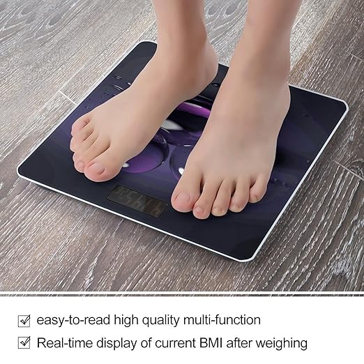Water Droplets Scale for Body Weight Anti-Slip Digital Bathroom Scale Sturdy Toughened Glass Weighing Scales High Precision Safe Rounded Corners Smart Scales
