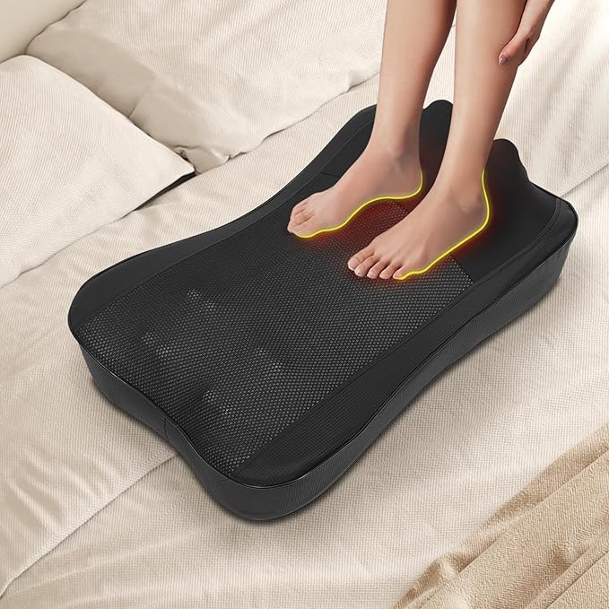 Back Massager with Heat Function Electric Ergonomic Chair Pad for Neck Shoulders Waist Legs 3 Vibration Modes Electric Back Massager Comfortable for Home Office Sofa Use