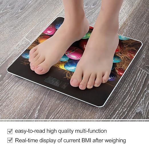 Colorful Easter Eggs Scale for Body Weight Smart Scales Digital Bathroom Scale High Precision Weighing Scales with Large Display Weighing Machine for People