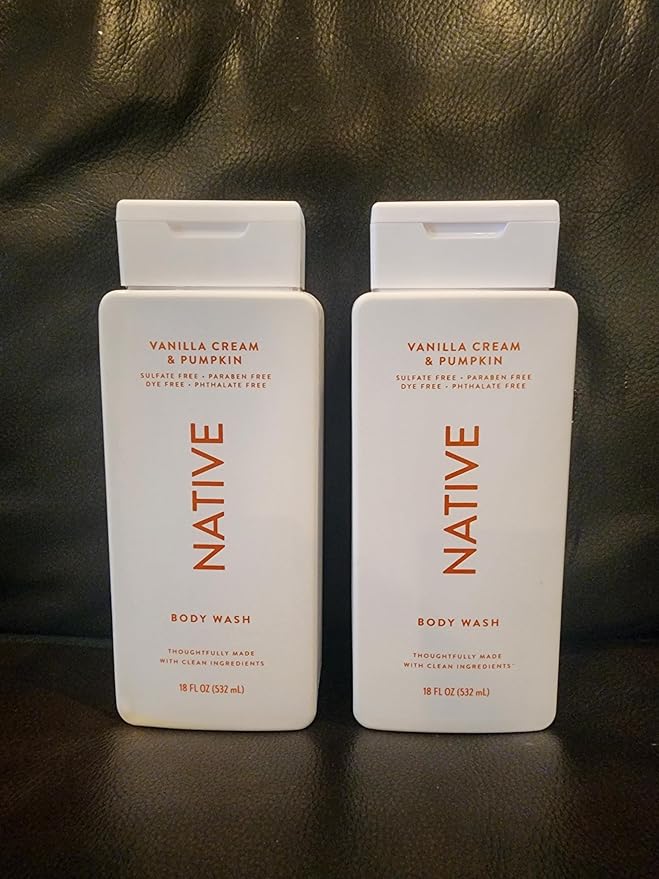 Native Limited Edition Vanilla Cream &amp Pumpkin Body Wash 18 oz - 2 PACK