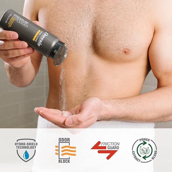 Chassis Premium Body Powder for Men Whole Body Deodorant Odor-Absorbent Talc-Free Anti-Chafing Powder for Groin &amp Sensitive Skin Friction Defense &amp Odor Control Original Fresh Scent