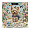 Yorkshire Terrier Tea Party Butterflies Roses Smart Scale for Body Weight Accurate Bathroom Scale with LED Display Digital Weight Scales Weighing Machine High Precision Scales for Bath Home
