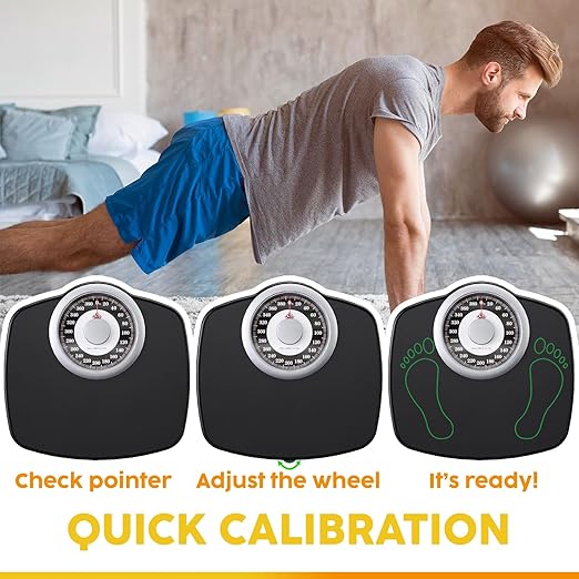 Zeno A25 Scales for Body Weight - Up to 400 LB - New - 5.3 Dial on 12.4 x 10.2 Platform - Anti-Skid Rubber Surface - Bathroom Scale Analog - Durable with 20-Year Assurance