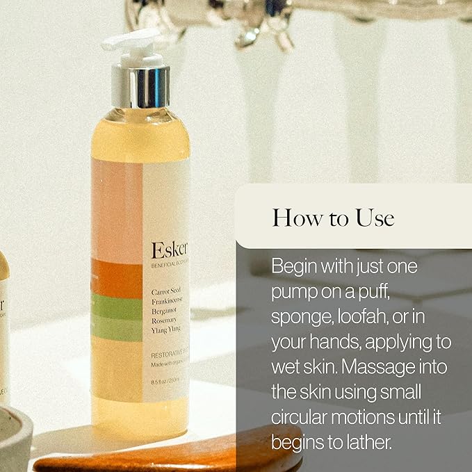 ESKER - Natural Restorative Body Wash | Plant-Based Cruelty-Free Clean Beauty (8.5 oz | 250 ml)