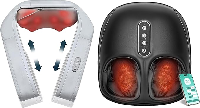 Nekteck Shiatsu Foot Massager with Heat and Neck Massager