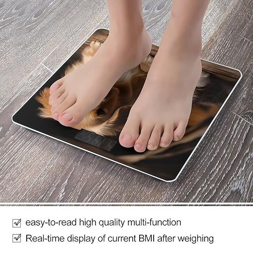 Dog and Cat Digital Bathroom Scale for Body Weight Weighing Scale with Backlit LCD Display High Precision Measurements &amp Measures Weight Up to 180kg