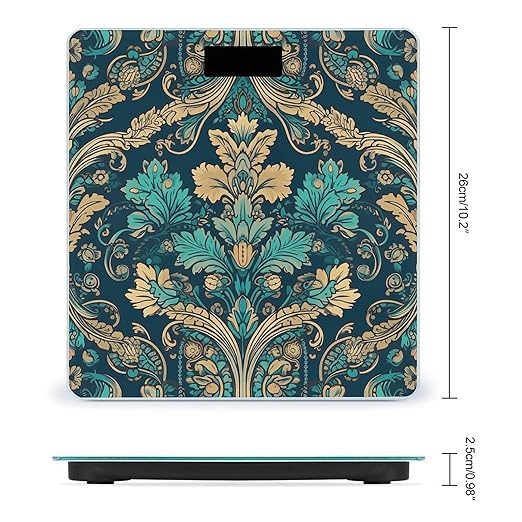 Retro Pattern Scale for Body Weight Accurate Digital Bathroom Scale Toughened Glass High Precision Scales Smart Weight Scales with Large LCD Backlight Display Weighing Machine