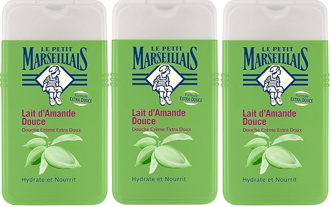 Le Petit Marseillais Shower Cream Extra Soft Sweet Almond Milk 250ml (Pack of 3