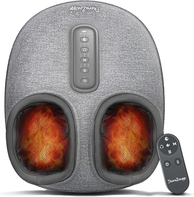 Shiatsu Foot Massager with Heat [2026 Upgraded] Gifts for Him Her FSA Eligible Deep Kneading Compression Remote Control HSA Feet Massage for Plantar Fasciitis Fits Size 14