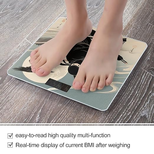 Ninja Shuriken Throw Scale for Body Weight Sturdy Tempered Glass Weighing Scales with LCD Display Accurate Digital Bathroom Scale Convenient Body Fat Smart Scales Easy Read