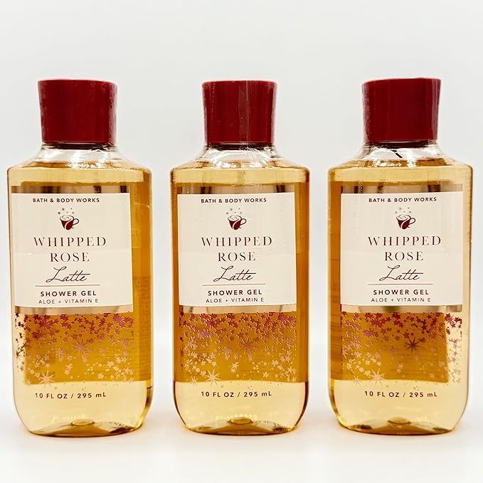 Whipped Rose Latte 3-Piece Bath &amp Body Bundle | Set of Three 10-Ounce Shower Gels