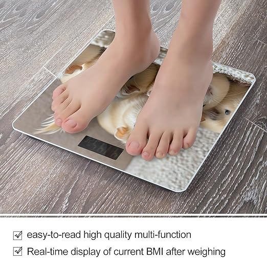 Guinea Pigs Scale for Body Weight Digital Bathroom Scale Toughened Glass High Precision Scales for Body Weight with Large LCD Backlight Display Weight Scales