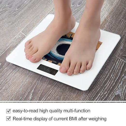 Evil Eye Bathroom Scale Large LCD Backlight Display Digital Scale Rounded Corners Body Scales Automatic Power On/Off Bathroom Scales for Home Bedrooms