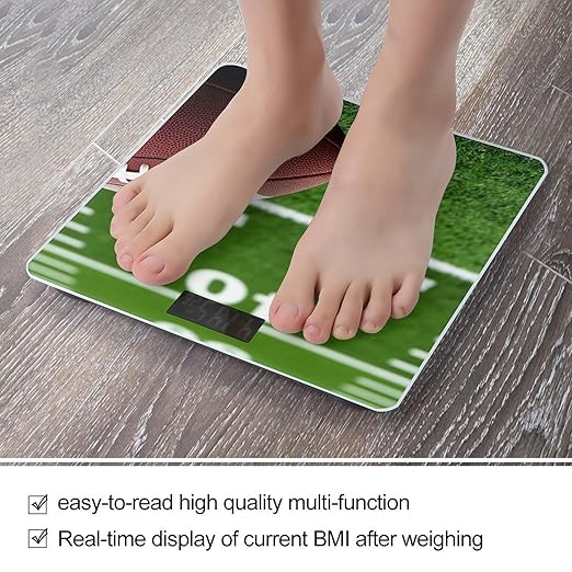 Energy Saving Scale Bathroom Weighing Scale Smart Scale for Body Weight Digital Retro Grunge American Football Field