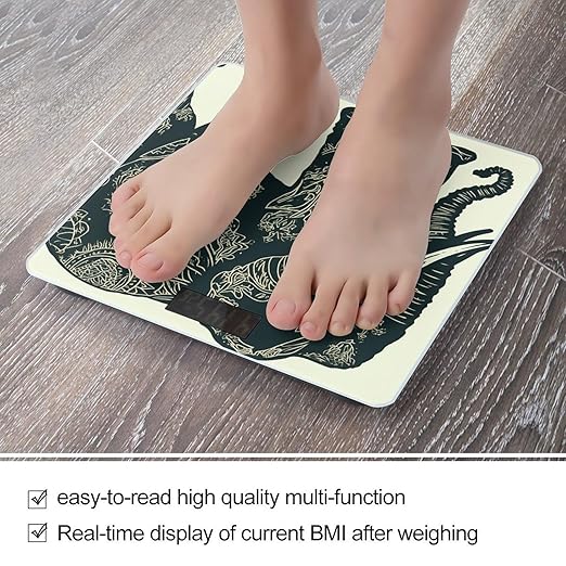 Elephant Digital Bathroom Scale for Body Weight Weighing Scale with Backlit LCD Display High Precision Measurements &amp Measures Weight Up to 180kg