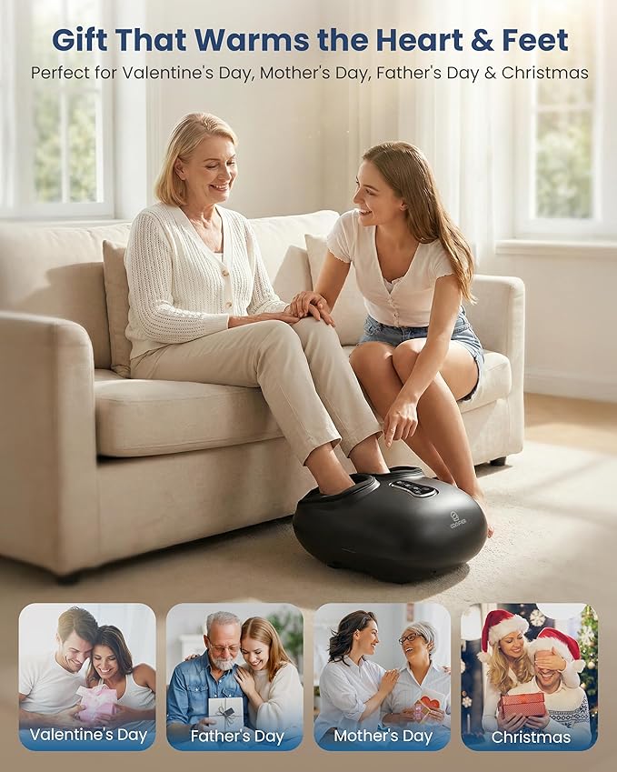 COMFIER Shiatsu Foot Massager with HeatVibrationRolling CompressionFSA Eligible HSA StoreFeet Massager Machine for Plantar FasciitisNeuropathy PainMothers Day Gifts for WomenSize up to 13“