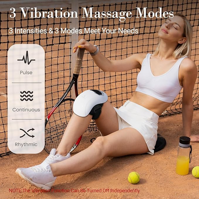 Knee Massager with Heat and Vibration - FSA Eligible HSA Approved - Portable Cordless Knee Massagers for Knee Pain Relief Gifts for Mom Dad Grandpa Grandma The Elderly Seniors Parents