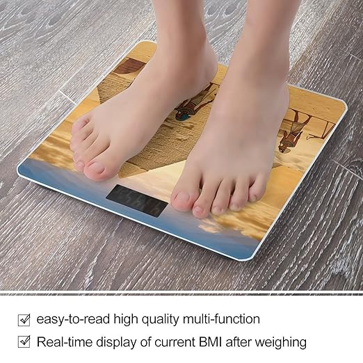 Ancient Egyptians Digital Bathroom Scale for Body Weight Weighing Scale with Backlit LCD Display High Precision Measurements &amp Measures Weight Up to 180kg