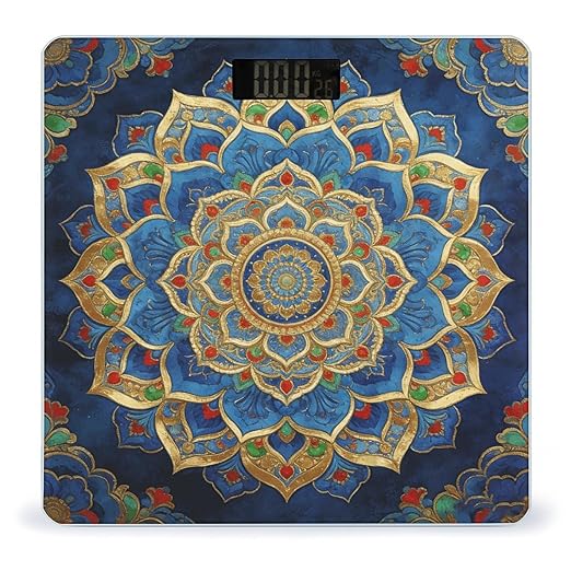 Mandala Smart Scale for Body Weight Digital Bathroom Scale Toughened Glass Weight Scale with Large LCD Backlight Display High Precision Scales Weighing Machine