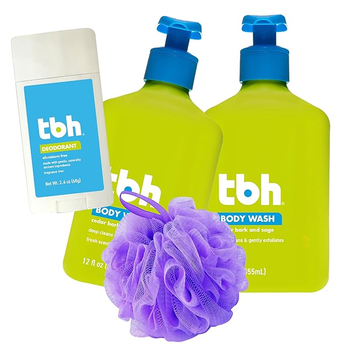 TBH Kids Body Care Kit - 2 Body Washes Deodorant and Loofah