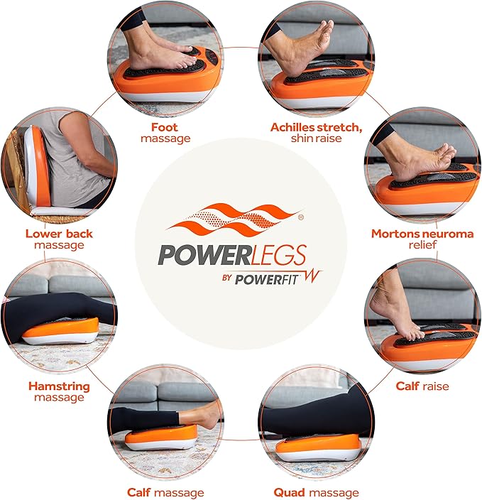 Power Legs Electric Foot Massager Machine with Remote Control Adjustable Speed Vibration - Calf Massager - Feet Massager for Neuropathy Pain Relief Plantar Fasciitis Leg Blood Circulation (Orange)