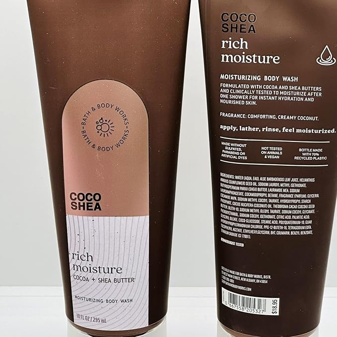 2 x Coco Shea Rich Moisture Moisturizing Body Wash 10 fl oz