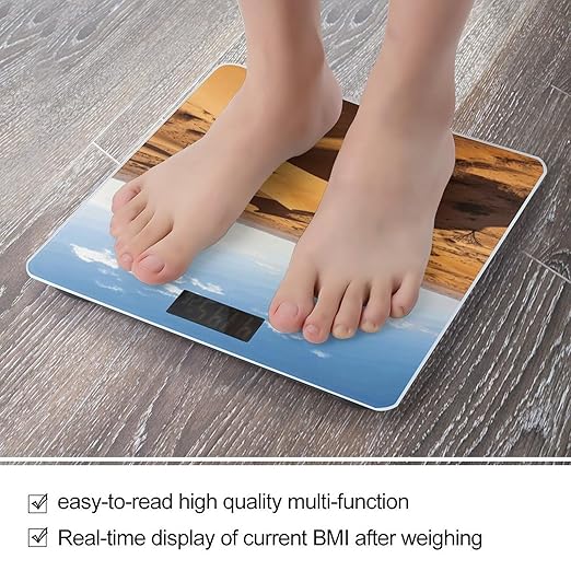 Kalahari Smart Scale for Body Weight Digital Bathroom Scale Toughened Glass Weight Scale with Large LCD Backlight Display High Precision Scales Weighing Machine