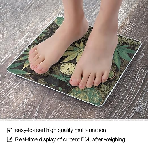 Digital Bathroom Scale for Body Weight Scale with Bright LCD Display High Accuracy Step-On Technology Auto On/Off A Puff in Time Weed Marijuana Digital Scales 400 Lbs /180kg