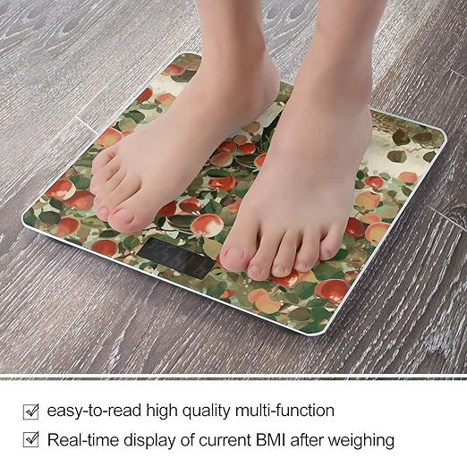 Fruit Under The Tree Scale for Body Weight Sturdy Tempered Glass Weighing Scales with LCD Display Accurate Digital Bathroom Scale Convenient Body Fat Smart Scales 400lb