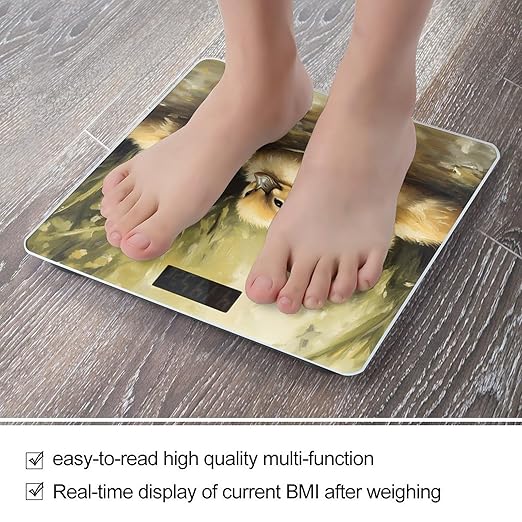 Fluffy Ducklings Ducks Digital Bathroom Scale for Body Weight Lighted LCD Display Round Corner