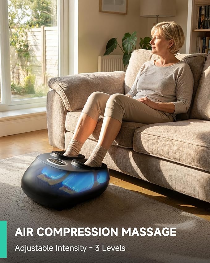 Snailax Shiatsu Foot Massager with Heat FSA Eligible Kneading Compression Vibration Feet Massage Machine for Plantar Fasciitis Neuropathy Foot Warmer Gifts for Women MenSize 13