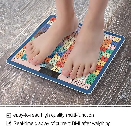 Periodic Table of Elements Scale for Body Weight Accurate Digital Bathroom Scale Toughened Glass High Precision Scales Smart Weight Scales with Large LCD Backlight Display Weighing Machine
