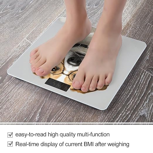 Dog with Glasses Scale for Body Weight Digital Bathroom Scale Accurate Smart Weight Scales with Large Display Weighing Machine High Precision Scales